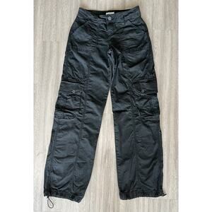 Garage Black Cargo Pants Women’s Size 01 XS Utility Pockets Adjustable Hem